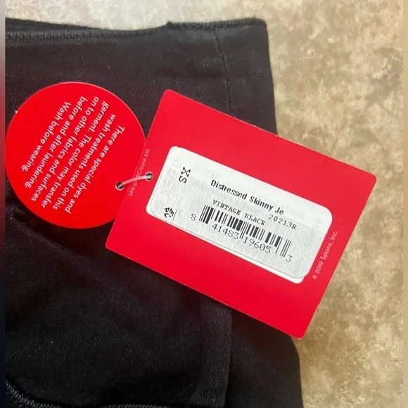 NWT Spanx Distressed Ankle Skinny Jeans, Vintage Black XS - Picture 8 of 10